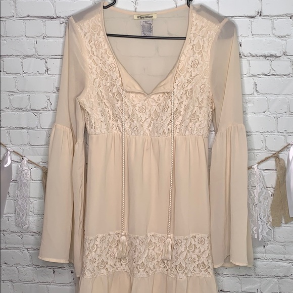 Flying Tomato dress prairie Boho ivory Small - Picture 3 of 9